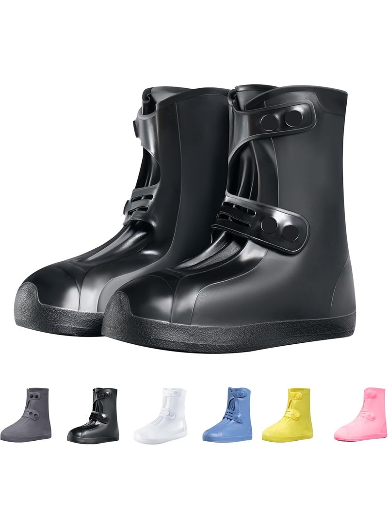 YelaJoy 2 Pair of Waterproof Shoe Covers Non-Slip Rain Shoe Covers Reusable Silicone Shoes Covers For Rain Resistant Rain Boots For Men Women Outdoor Overshoes Protection - Image 1